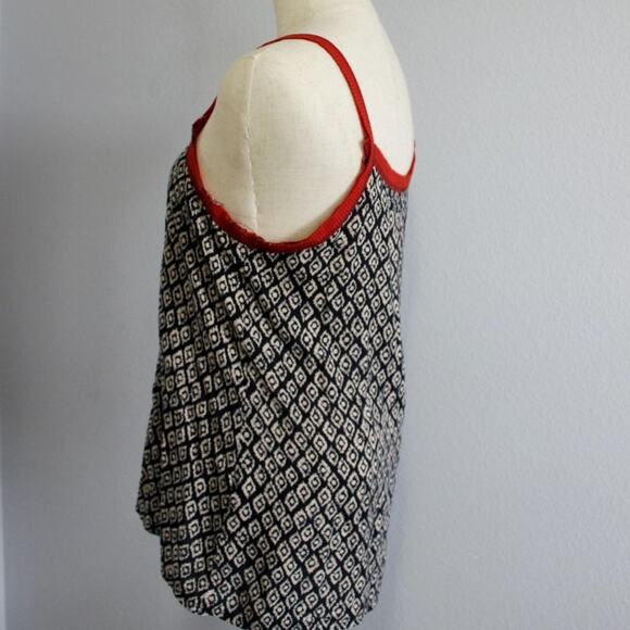 Live To Be Spoiled Deconstructed Red and Black Spaghetti Strap Blouse Size M - Picture 4 of 6